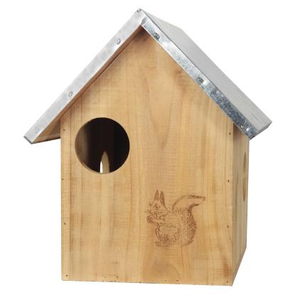 RYOM egernhus med 3 huller, træ/zinktag