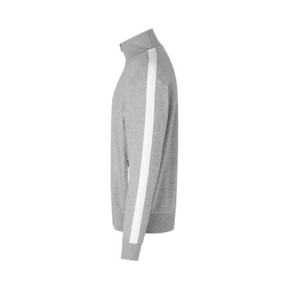 ID 0626 sweat cardigan med kontrast, grå melange