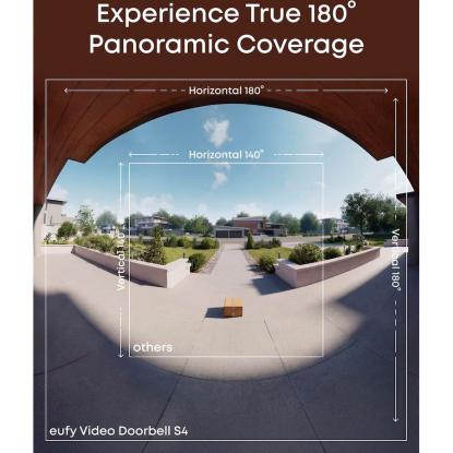 eufy S4 videodørklokke med Mini Chime, 180° panorama, 3K, sort