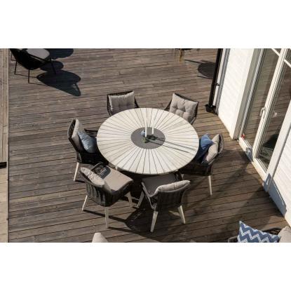 Venture Design Rives rundt havebord, lysegrå, Ø150 cm