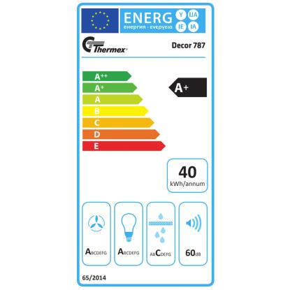 Thermex Decor 787 væghængt emhætte, sort, 60 cm