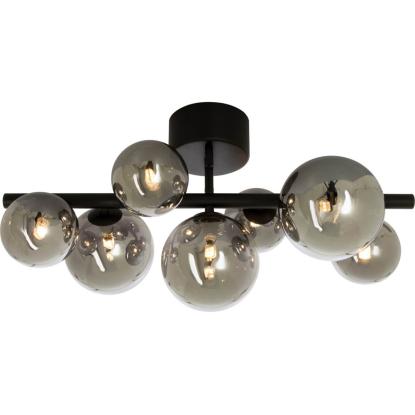 Aneta Molekyl loftlampe, L58 cm, glas, sort/røgfarvet