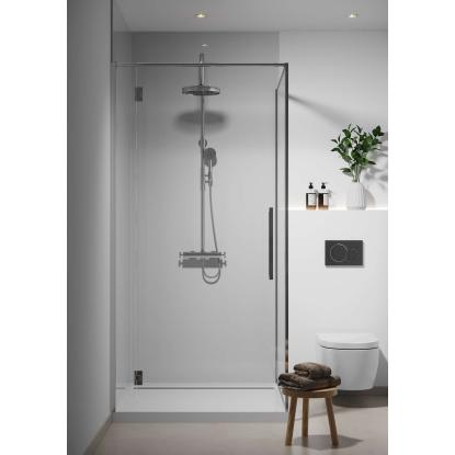 Fibo Basic vådrumspanel uden fugefræsning, 10 x 600 x 2400 mm, polar grey silk