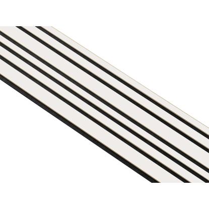 I-Wood Medio+ Mixed akustikpanel, hvidmalet, sort filt og lys kerne, folie, 16 x 300 mm