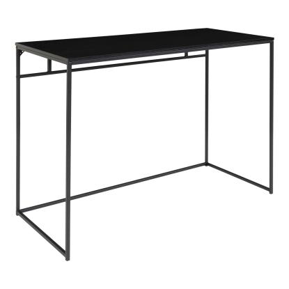 Skrivebord med sort ramme og sort bordplade 100x45x75 cm