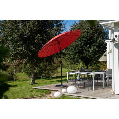 Venture Design Palmetto parasol med tilt, sort/rød, Ø270 cm