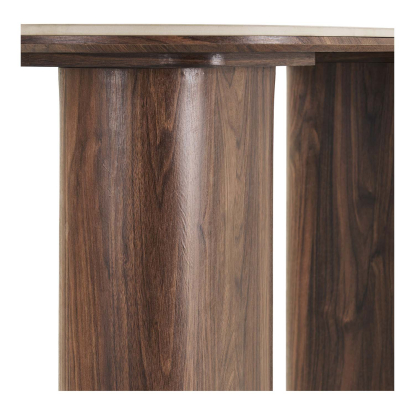 Delphi konsolbord med keramisk bordplade, travertin/mørkebrun, 120 cm