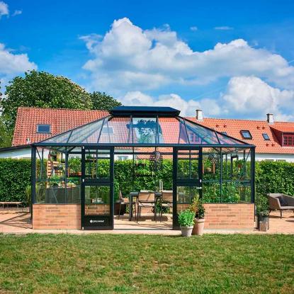 Juliana Grand Oase orangeri 18,8 m², murmodel, antracit, 3 mm hærdet glas