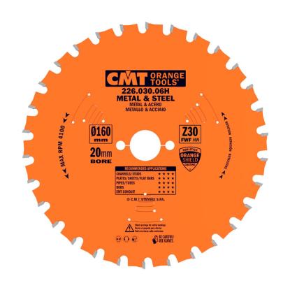 CMT Dry Cut rundsavsklinge til metal og stål, Z30, Ø160 x 2,0 x 20 mm