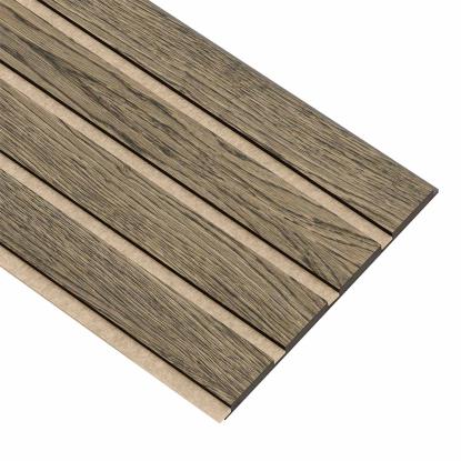 I-Wood Medio+ 4-lamel akustikpanel, sort olieret, beige filt og sort kerne, egefiner, 17 x 300 mm