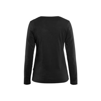 Blåkläder 3301 dame t-shirt lang ærme, sort