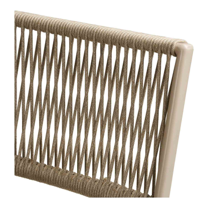 Arcas cafésæt med to stole og et bord, stål/reb, taupe