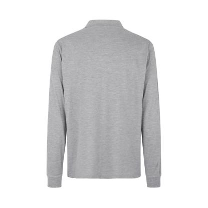 ID PRO Wear 0326 poloshirt med lange ærmer, grå melange