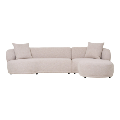 Kingston højrevendt loungesofa med to puder, beige