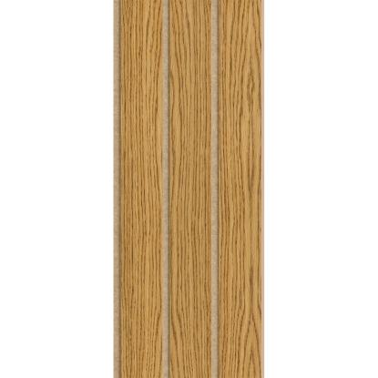 I-Wood Medio+ 3-lamel akustikpanel, brun olieret, brun filt og lys kerne, egefiner, 16 x 300 mm