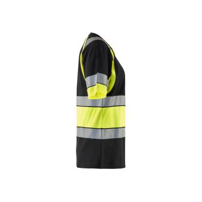 Blåkläder 3410 dame high vis t-shirt, sort/hi-vis gul