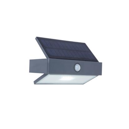 LUTEC ARROW udendørs LED væglampe med solceller og sensor, H10,9 cm, IP44, mørk grå