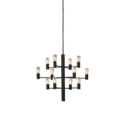 Herstal Manola LED lysekrone, 12 x E14, dæmpbar, sort