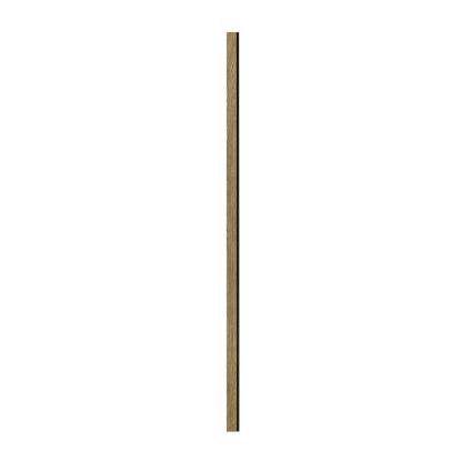 I-Wood afslutningsliste til 4-lamel akustikpanel, mørkebrun olieret, sort filt og lys kerne, egefiner, 16 x 67 mm