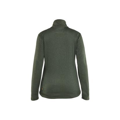 Blåkläder 3549 dame sweatshirt full zip, efterårsgrøn/sort