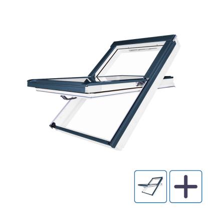 FAKRO GREENVIEW FTW-V P5E AWMX ovenlysvindue med vippefunktion, hvidmalet træ, 3-lags glas