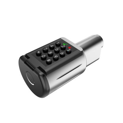 Jasa Company GUARD elektronisk oval cylinder med tastatur, børstet stål/sort