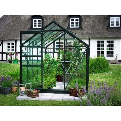 Halls Popular 106 drivhus 6,2 m², grøn, 3 mm hærdet glas