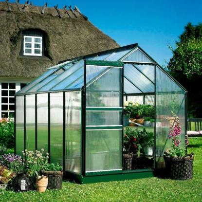 Halls Popular drivhus 6,2 m², grøn, 4 mm poly