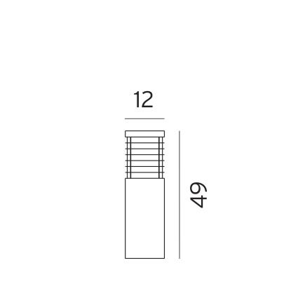 Norlys Halmstad LED pullert, mellem, IP65, sort