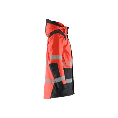 Blåkläder 4457 high vis vinterparkajakke, hi-vis rød/sort