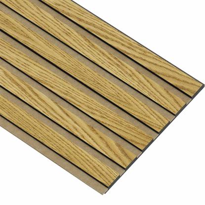 I-Wood Basic Original akustikpanel, brun olieret, brun filt og sort kerne, egefiner, 17 x 300 mm 
