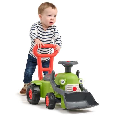 FALK Claas Vintage traktor med rat, horn og skubbehåndtag, grøn