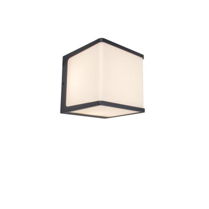 LUTEC DOBLO udendørs LED væglampe, 15 x 15 cm, 4000K, IP54, mørk grå