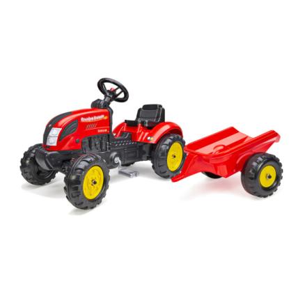 FALK Country farmer traktor med trailer, 53 x 123 x 42 cm, rød