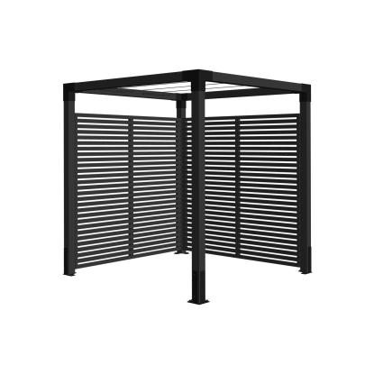 PLUS Daylife pergola med Tokyo hegn og tørresnor, model 5, sort/fyr, 198 x 198 x 208 cm