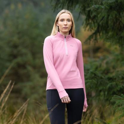 DLX GISELA Quickdry trøje med kort lynlås, dame, pink