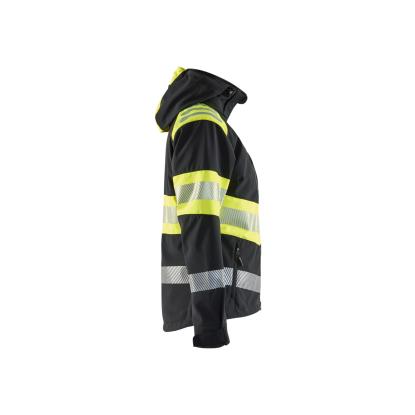 Blåkläder 4404 dame high vis softshell jakke, sort/hi-vis gul