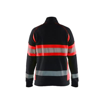 Blåkläder 3505 dame high vis sweatshirt, sort/hi-vis rød