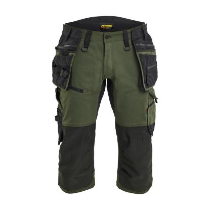 Blåkläder 1977 striker håndværkerknickers med stretch, skovgrøn/sort