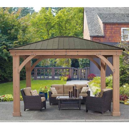 Westmann Devon pavillon, cedertræ/aluminium, 317,5 x 427 x 365 cm - 15,59 m²