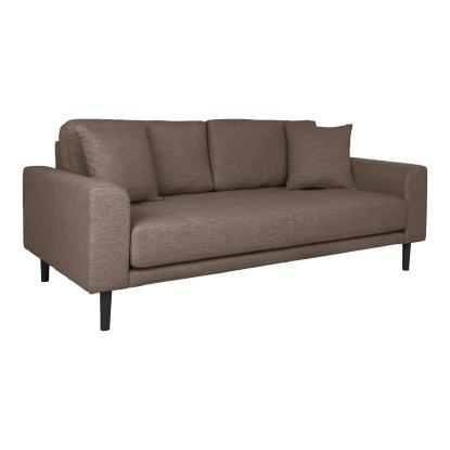 2,5 personers sofa, brun med to puder og sorte træben