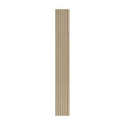 I-Wood Basic Original akustikpanel, hvid olieret, brun filt og lys kerne, egefiner, 16 x 300 mm 