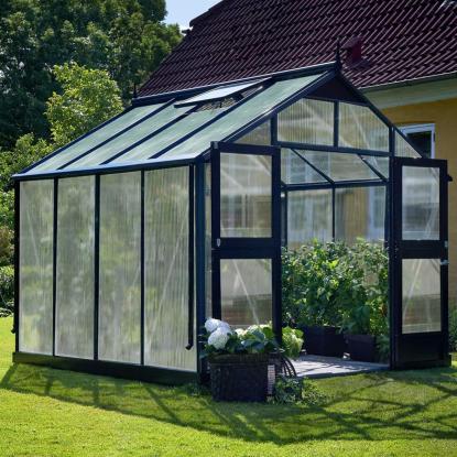 Juliana Premium drivhus 8,8 m², antracit/sort, 10 mm poly