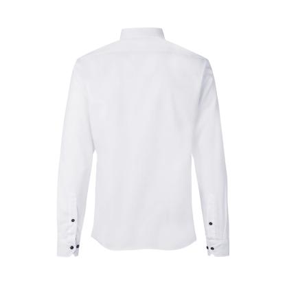 Seven Seas S371 Fine Twill Contrast skjorte, slim, hvid