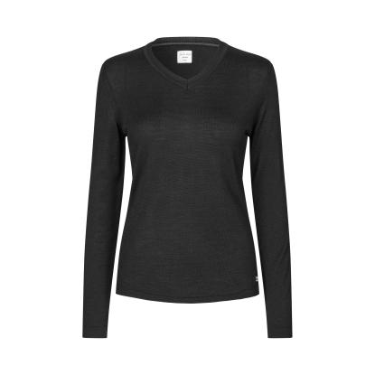 Seven Seas S671 The knit pullover med v-hals, dame, sort