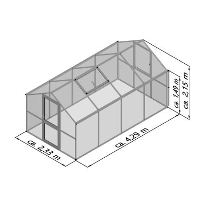 KGT Rose IV drivhus, aluminium, 10 m²
