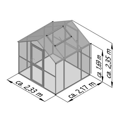 KGT Aptasia III,small, drivhus, antracitgrå, 5,06 m²