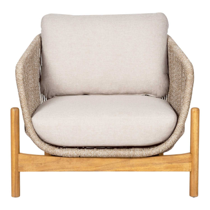 Terracina loungestol med hynde, akacie, beige