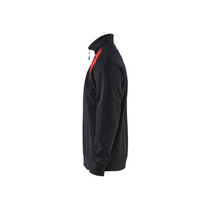 Blåkläder 3353 sweatshirt half zip, sort/rød