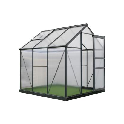 Westmann Flora 66 drivhus, aluminium/polycarbonat, antracitgrå - 3,69 m²
